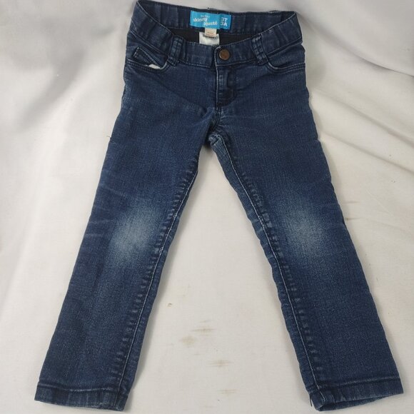 Old Navy Other - Old Navy Girls Toddler Skinny Blue Jeans Distressed Adjustable Waist Sz 3T